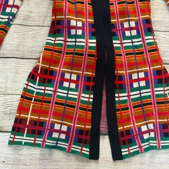 Moth by Anthropologie Williston plaid cardigan multicolor with belt Size M - Picture 4 of 16